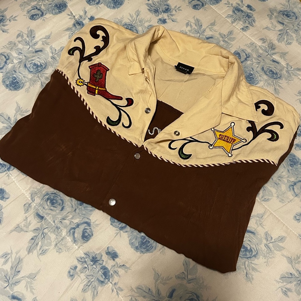 Disney Pixar Toy Story Sheriff Woody Western Button-Up